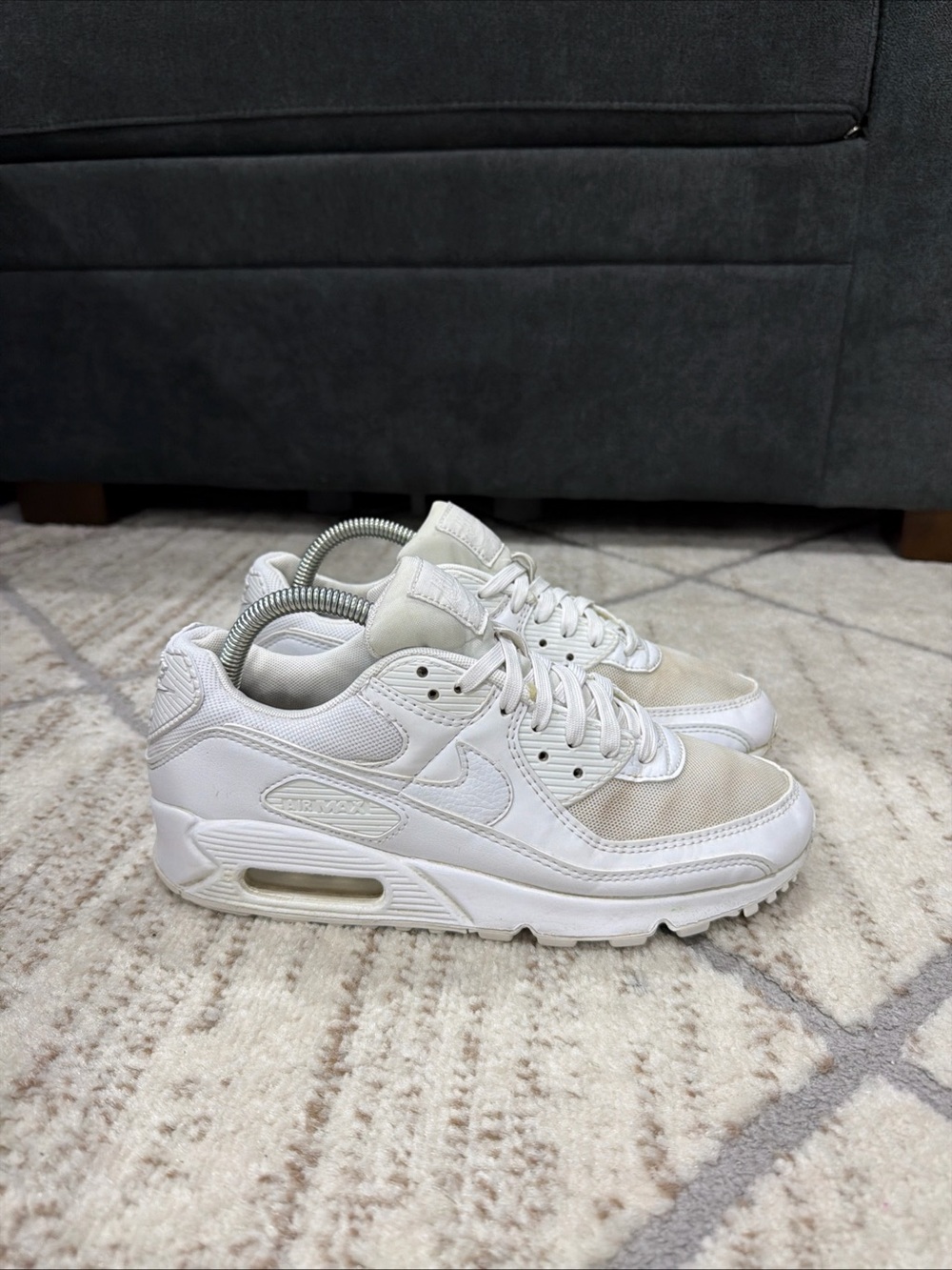 Nike Air Max 90 Women’s Size 8.5 Triple White Athletic Sneakers DH8010-100